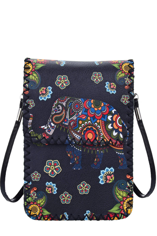 Floral Elephant Printed Crossbody