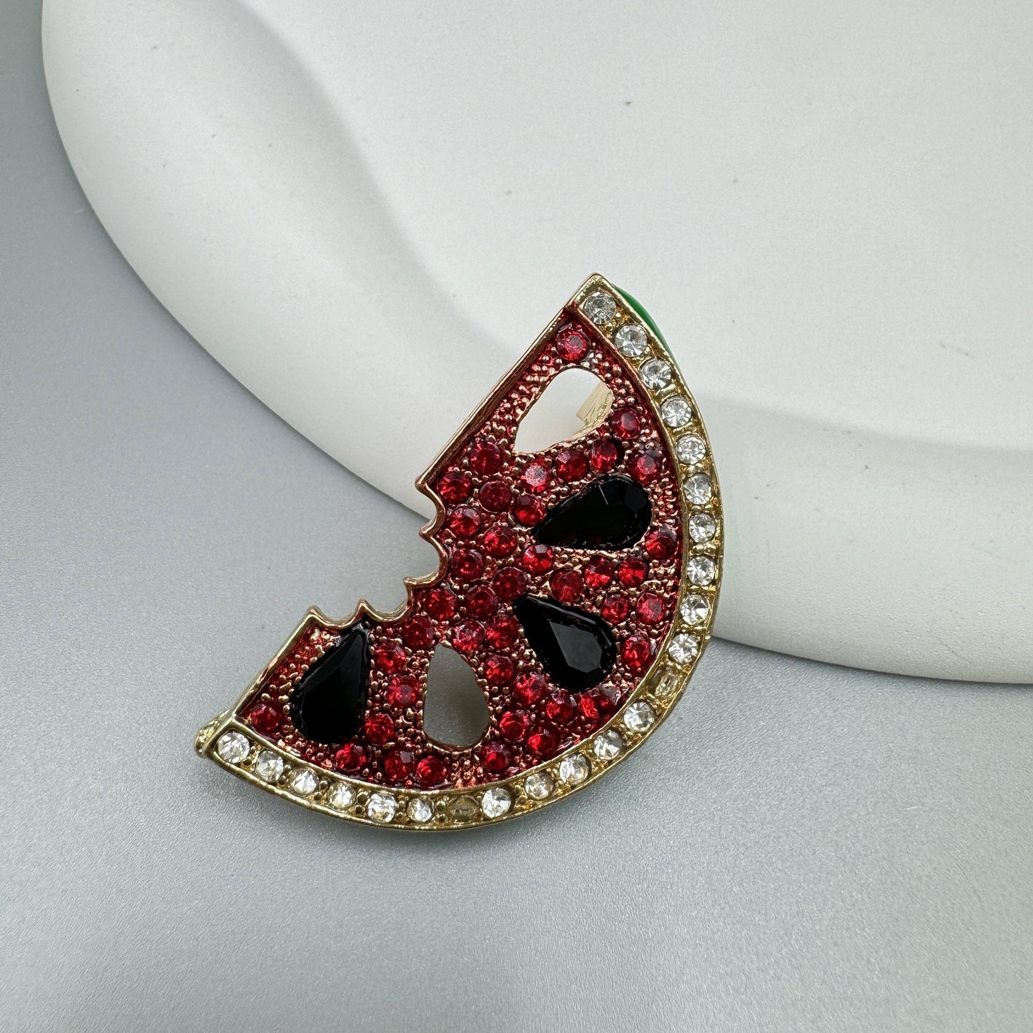 Watermelon Rhinestone Brooches