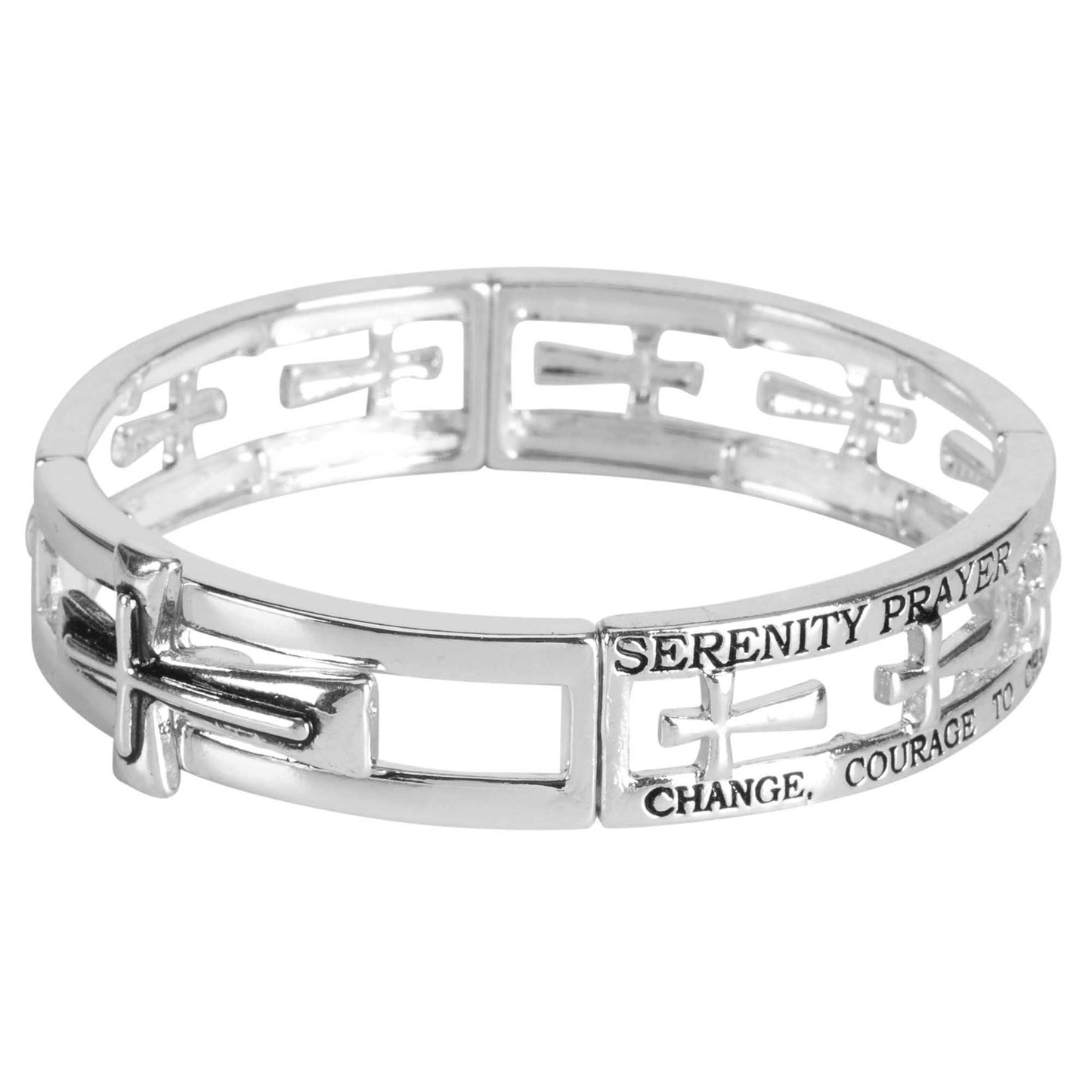 Stretch Bracelet Serenity Prayer Cross