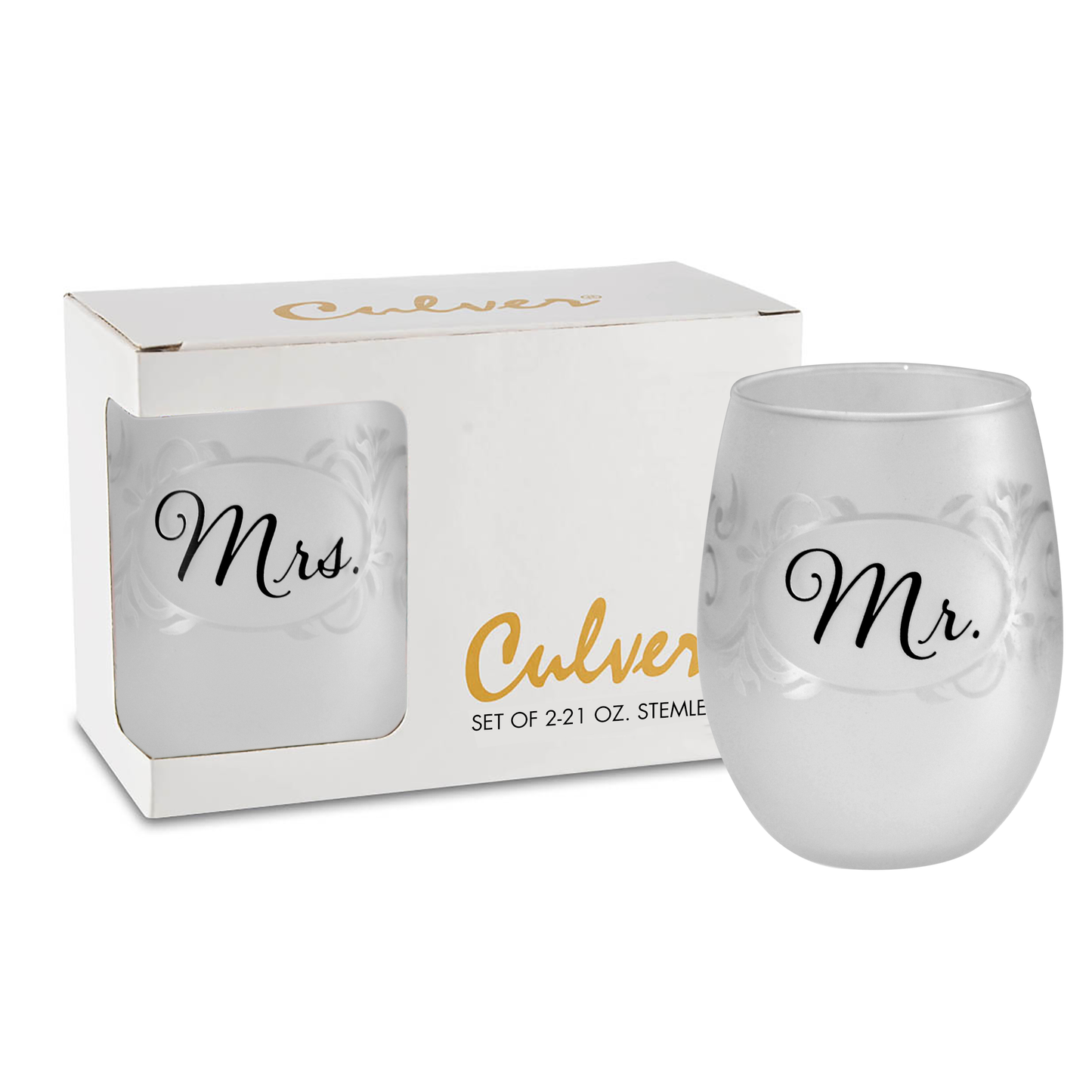 Mr. & Mr. Or Mrs. & Mrs. Stemless - Set of 2