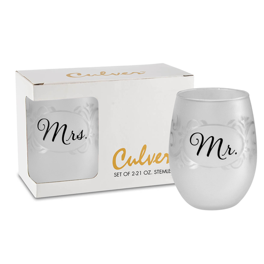 Mr. & Mr. Or Mrs. & Mrs. Stemless - Set of 2