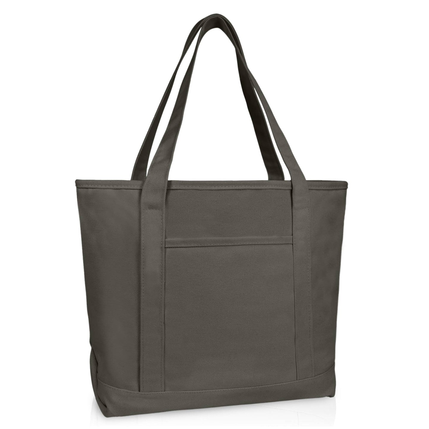 Dalix 20" Solid Color Cotton Canvas Shopping Tote Bag
