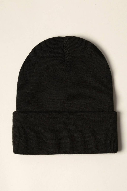 Winter Solid Color Cuff Knitted Beanie Hat
