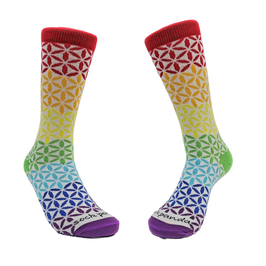 Rainbow Flower Pattern Socks