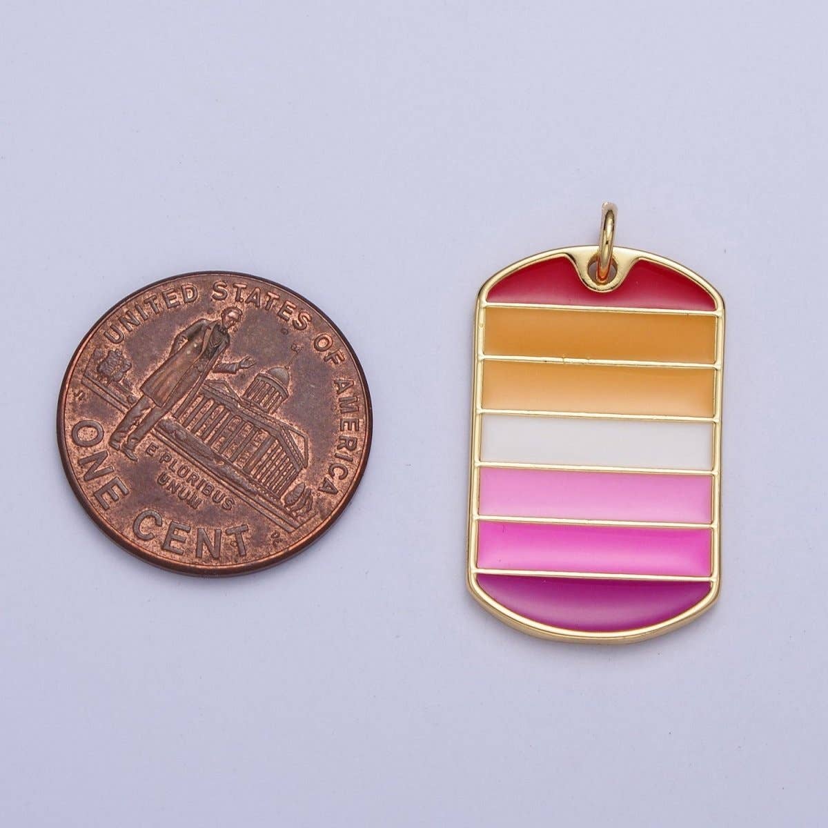 24K Filled Lesbian Pride Tag Pendant
