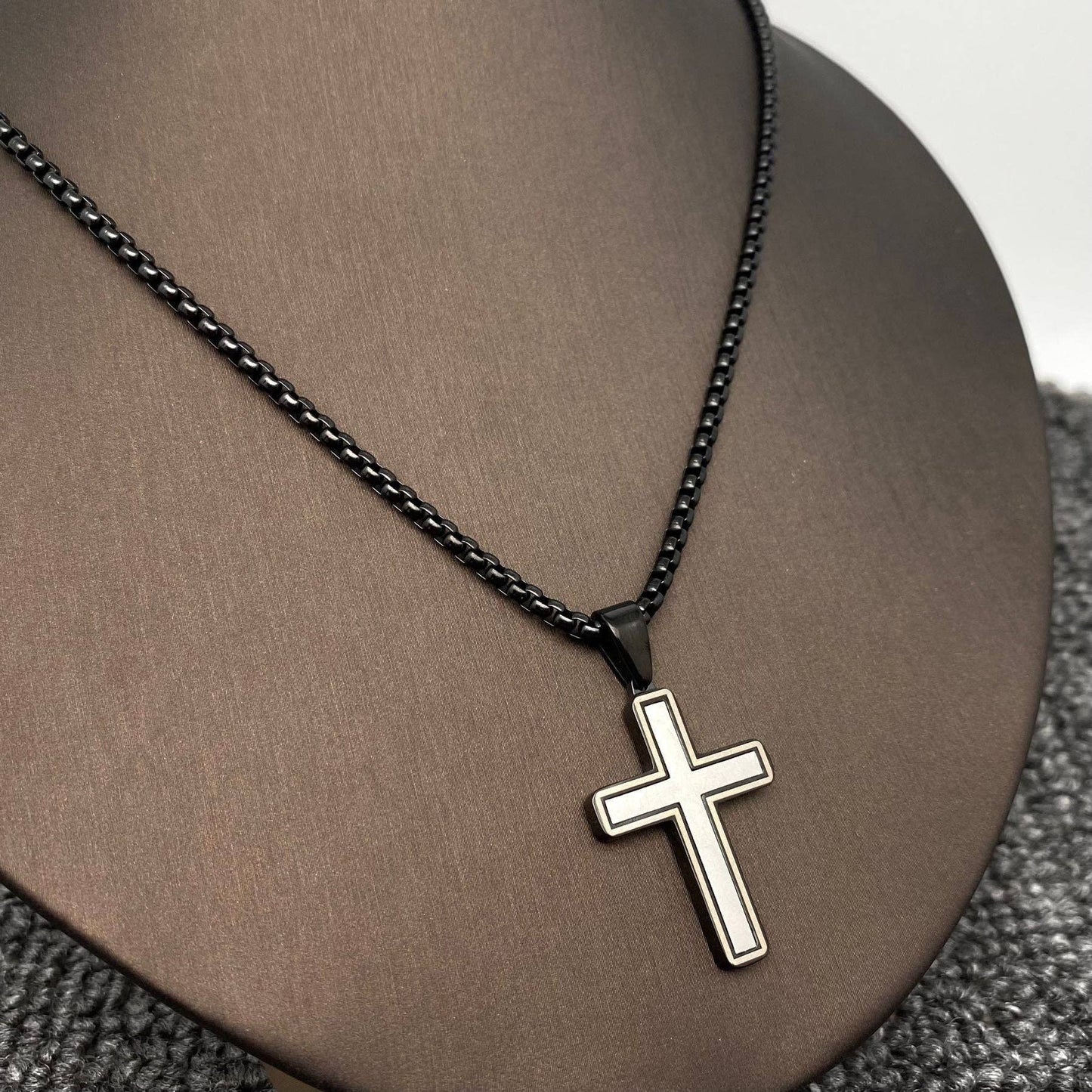 Stainless Steel Minimalist 2 Tone Cross Charm Necklace - MJ/MNP