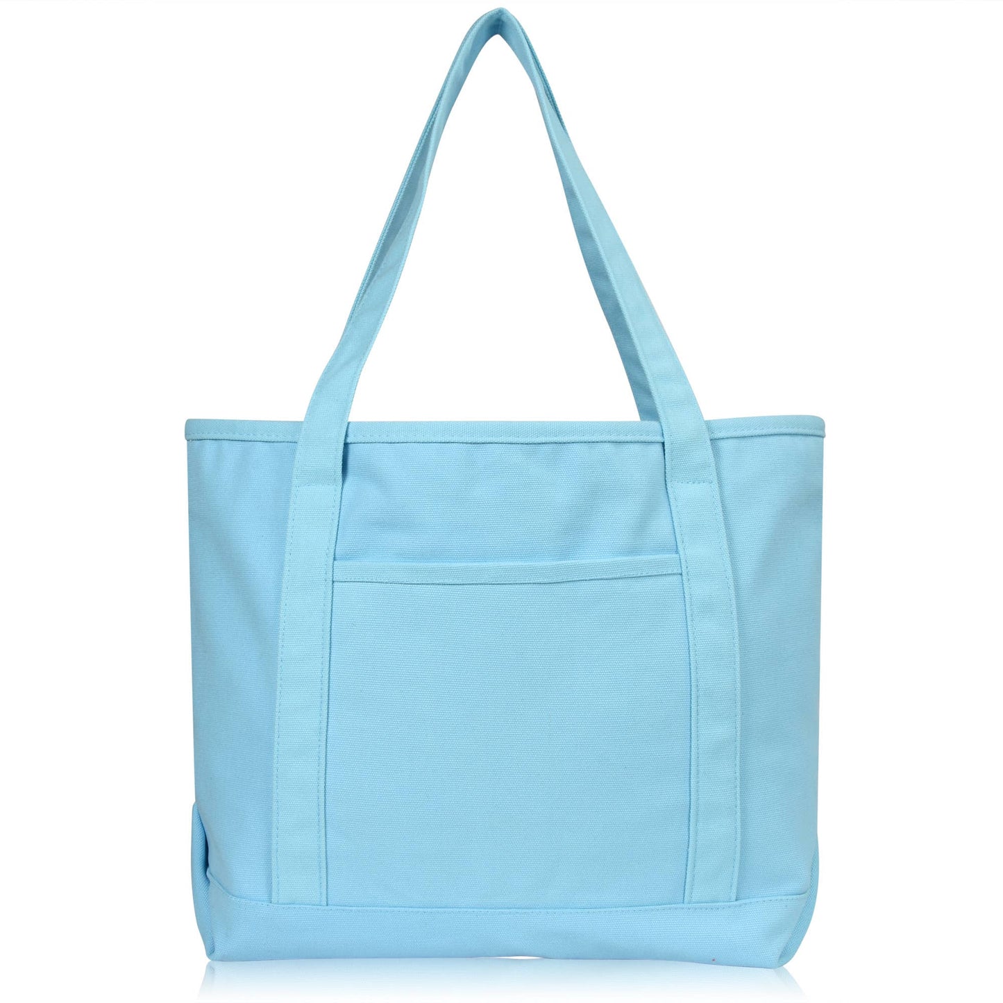 Dalix 20" Solid Color Cotton Canvas Shopping Tote Bag