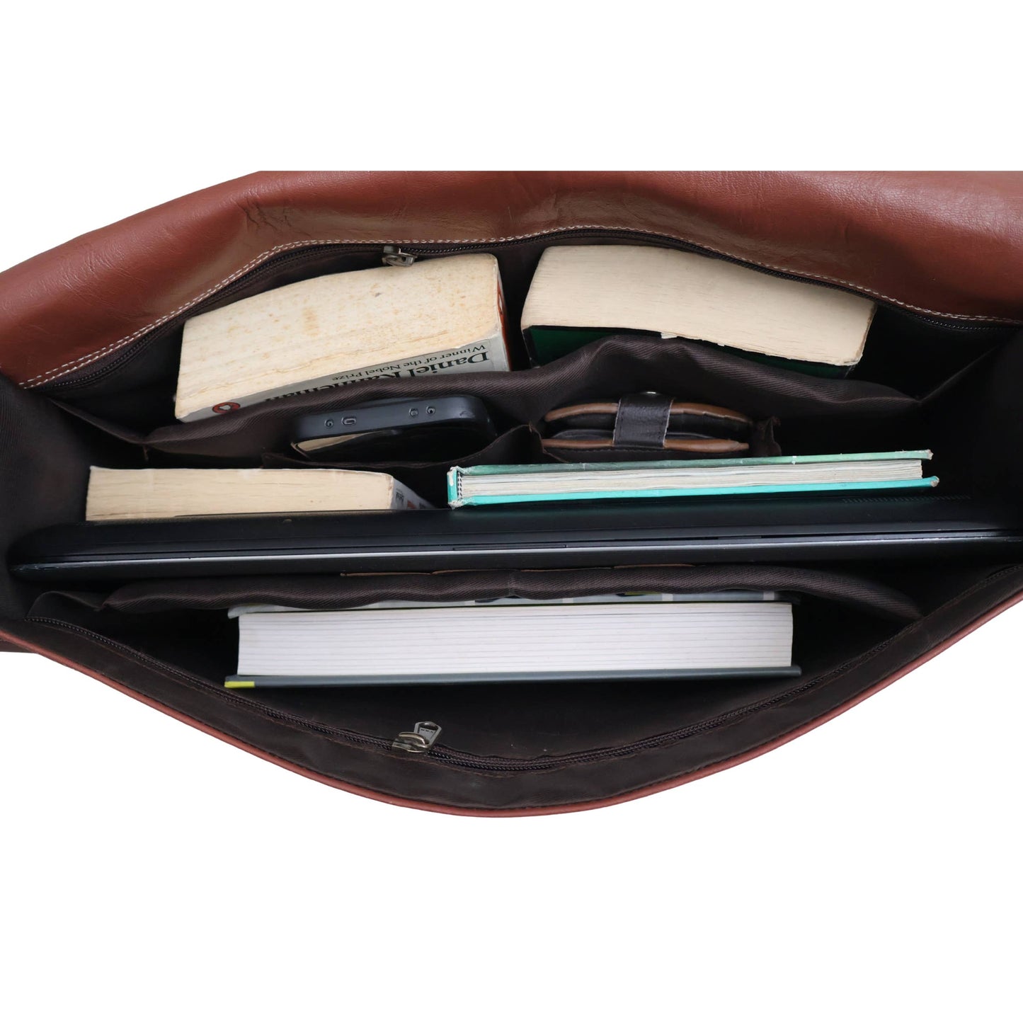 Goat Leather Satchel Messenger Bag Vintage Laptop Bag