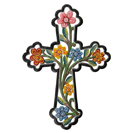 Painted Floral Cross