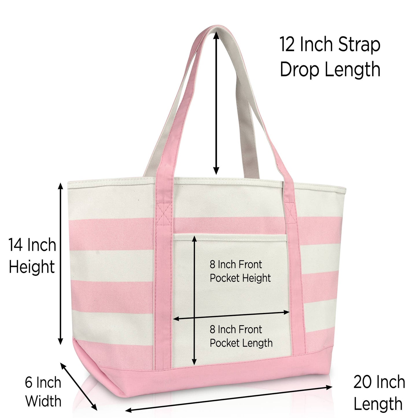 Dalix 23" Premium Striped Tote Bag