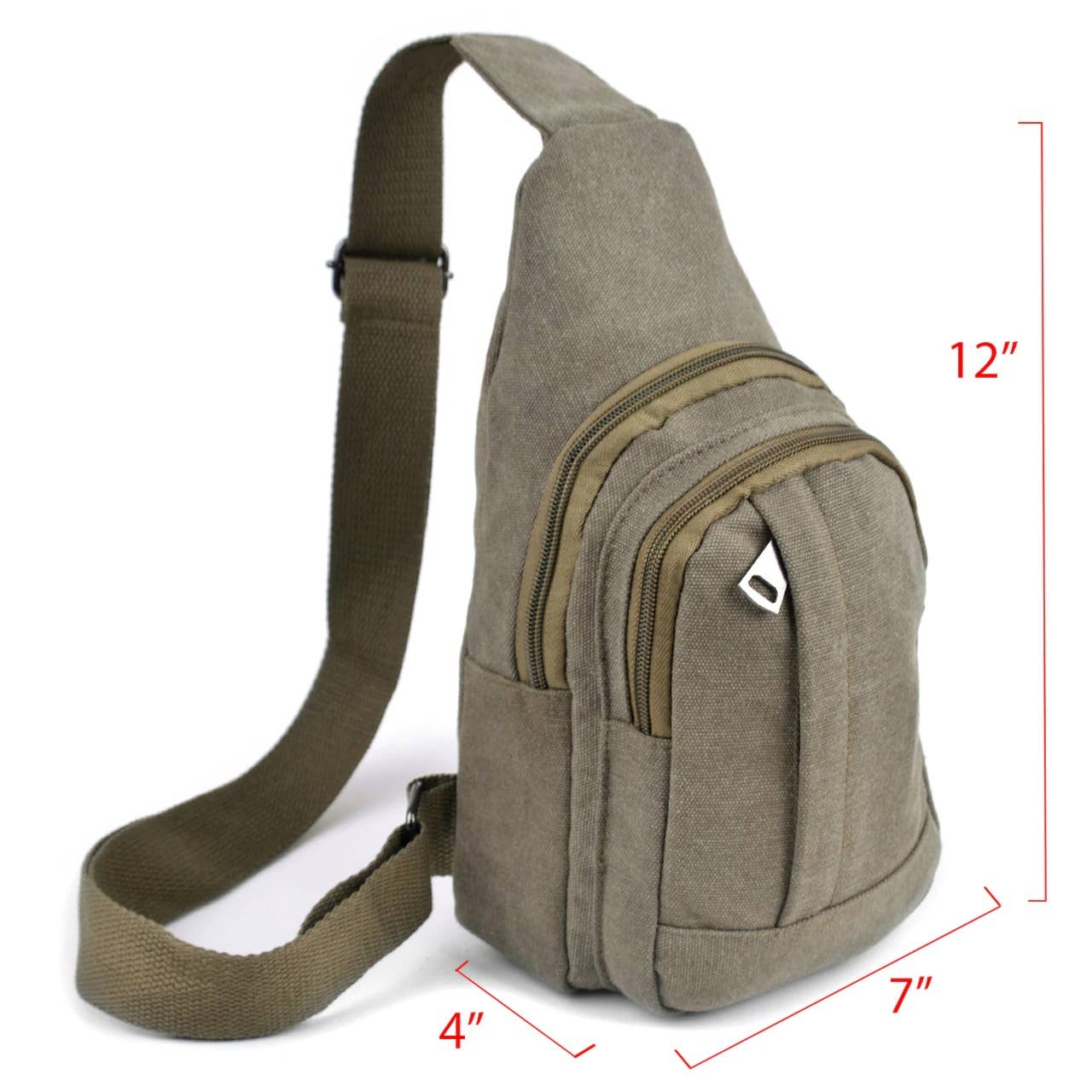 Olive Crossbody Canvas Sling Bag Backpack