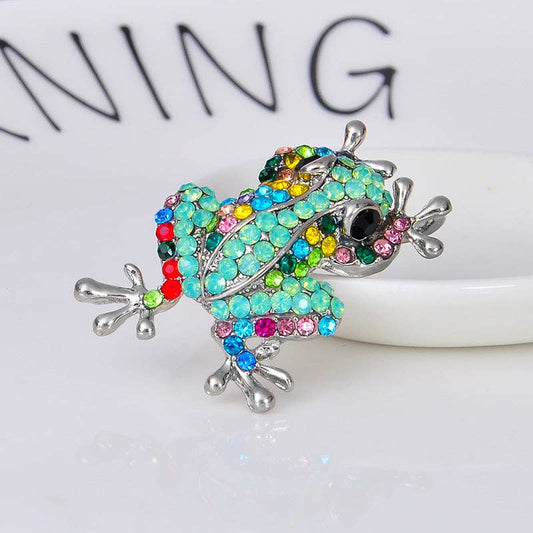 Frog Rhinestone Brooch