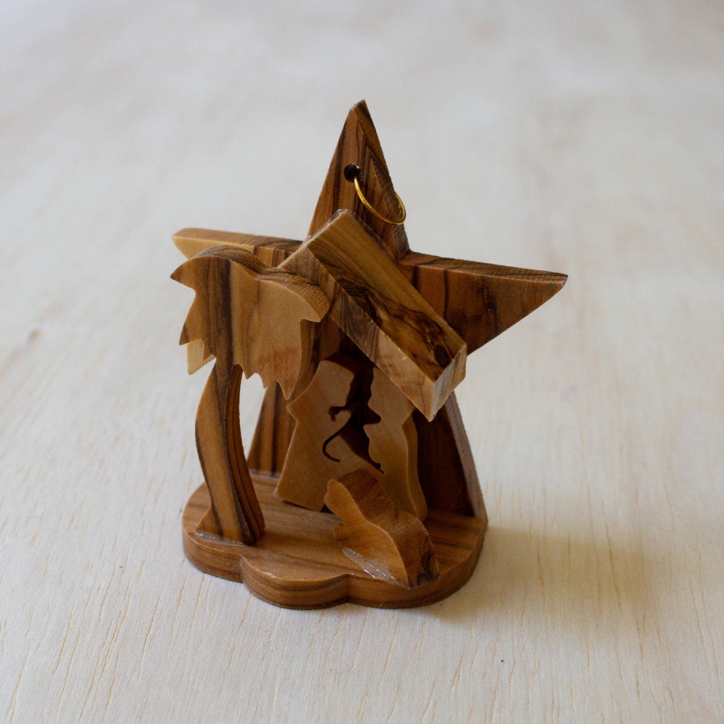 Olive Wood Star Nativity