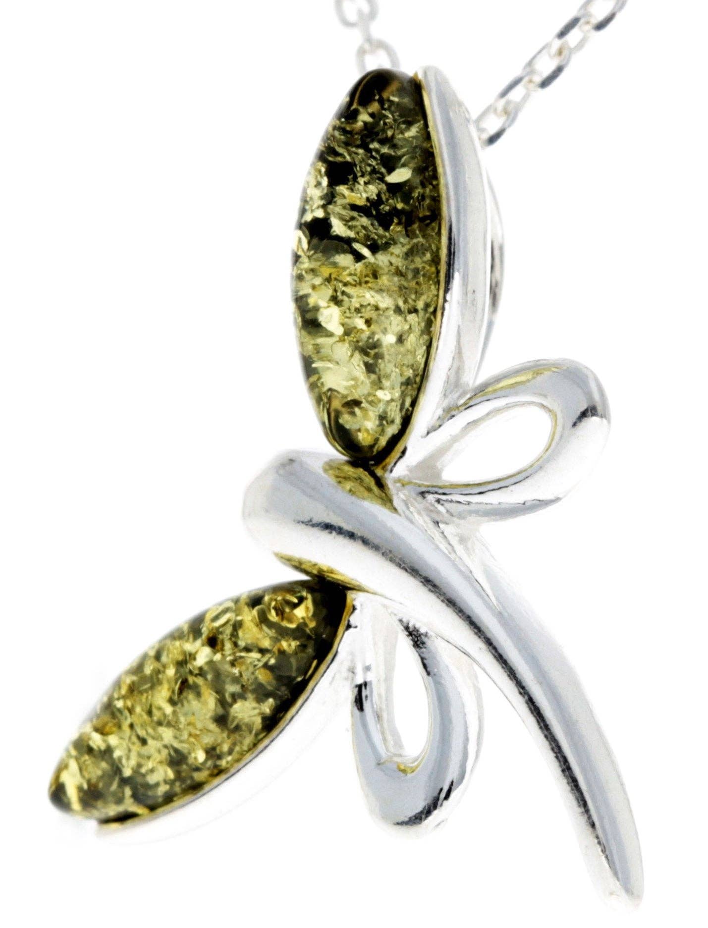 925 Sterling Silver Butterfly with Baltic Amber