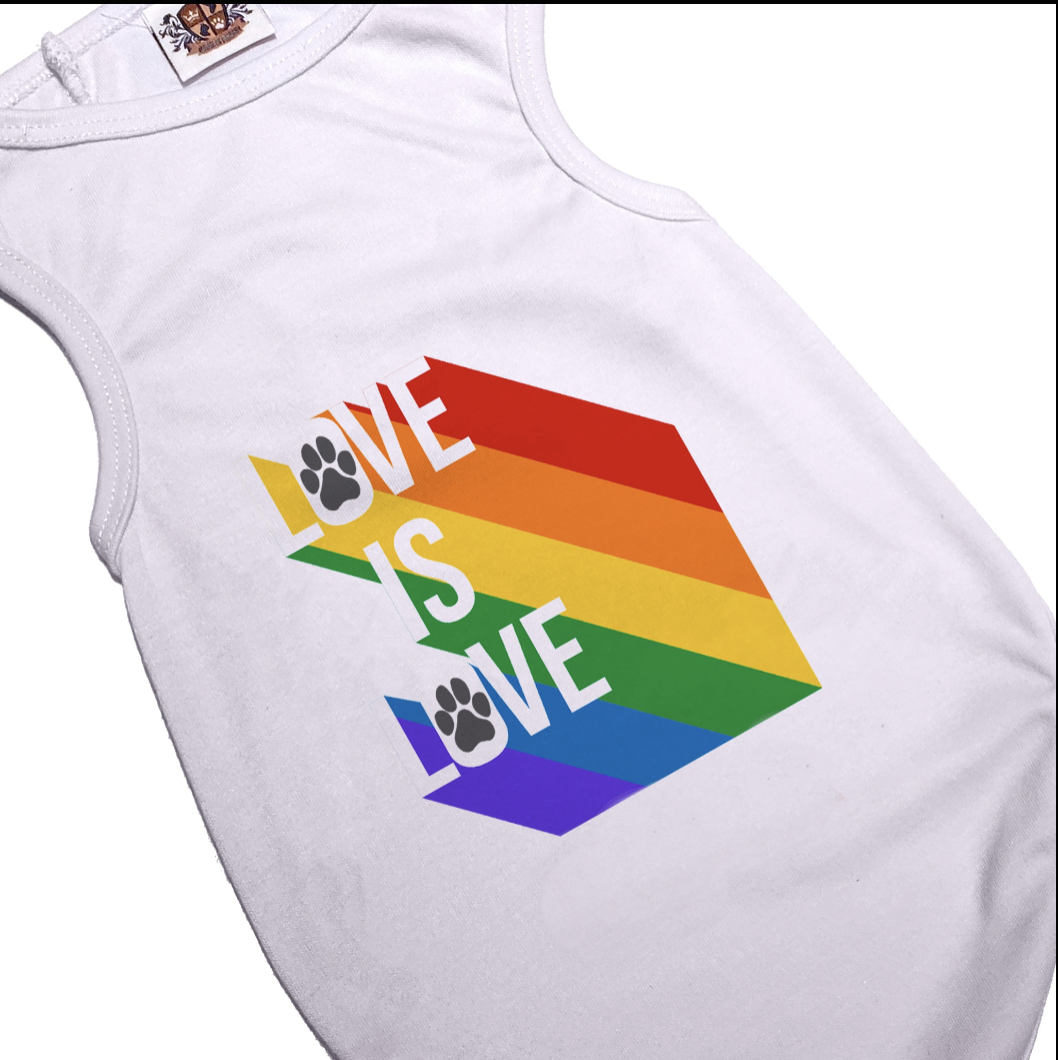 Pride Love is Love Rainbow Stretchy Pet Tee