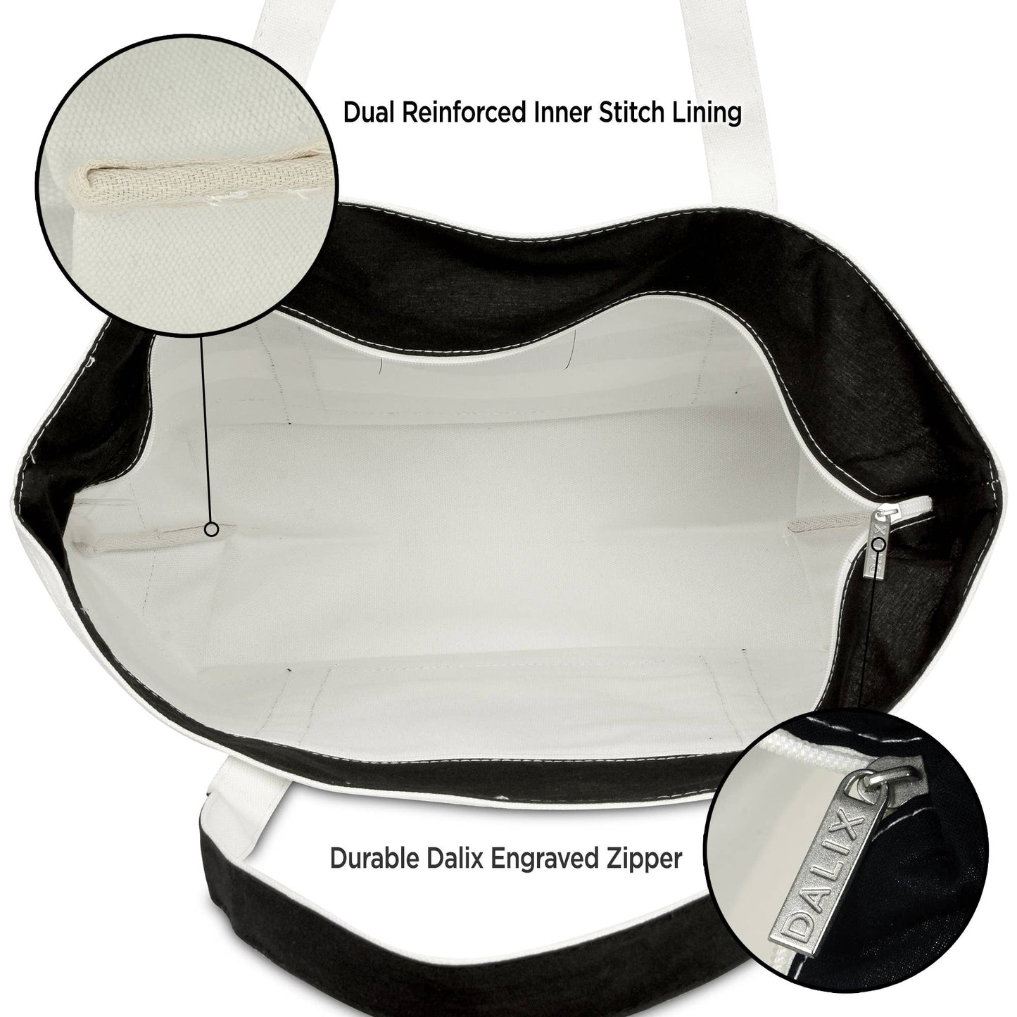 Dalix 23" Premium Striped Tote Bag