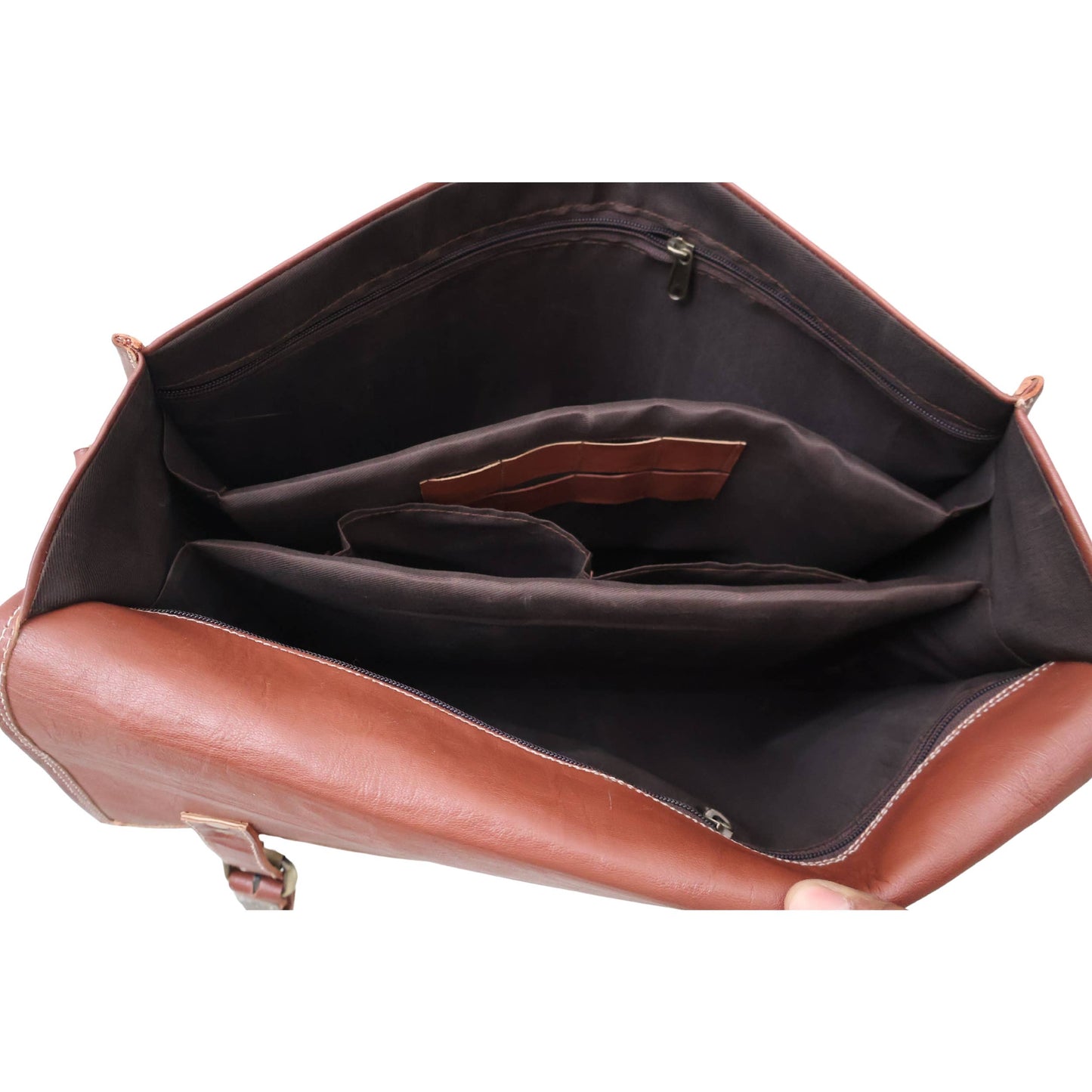 Goat Leather Satchel Messenger Bag Vintage Laptop Bag