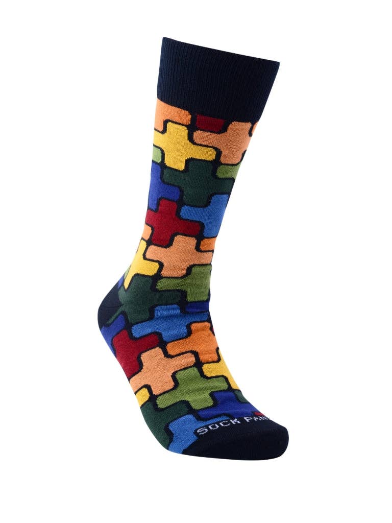 Colorful Puzzle Pattern Socks