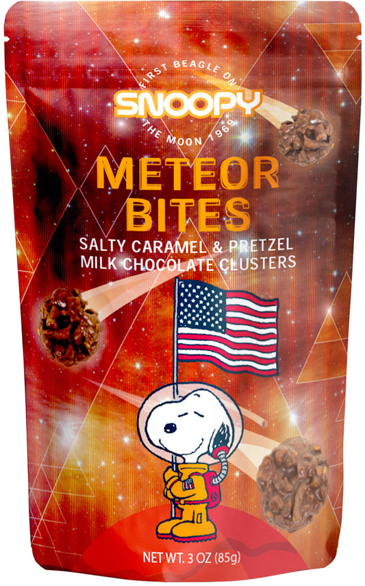 Space Peanuts Meteor Bites Chocolate, Pretzel, Caramel bag
