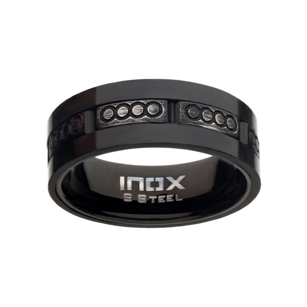 Antiqued Black IP & Carbon Fiber Ring Sale