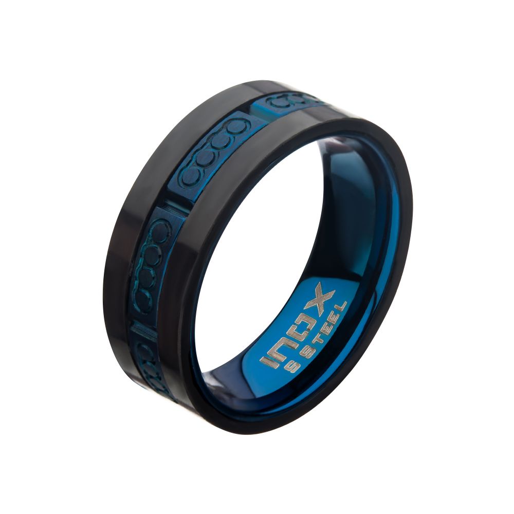 Matte Blue IP & Carbon Fiber Ring Sale