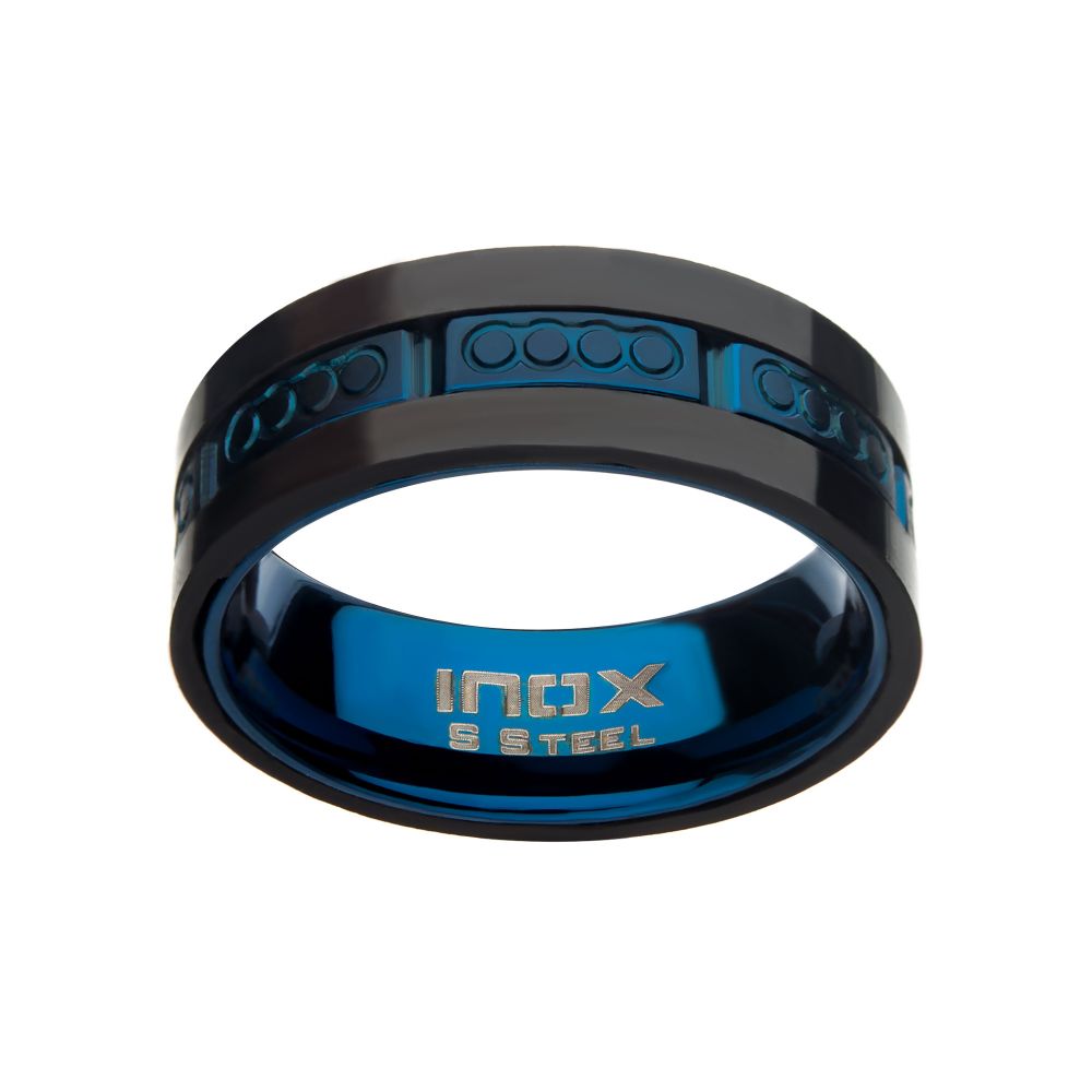 Matte Blue IP & Carbon Fiber Ring Sale