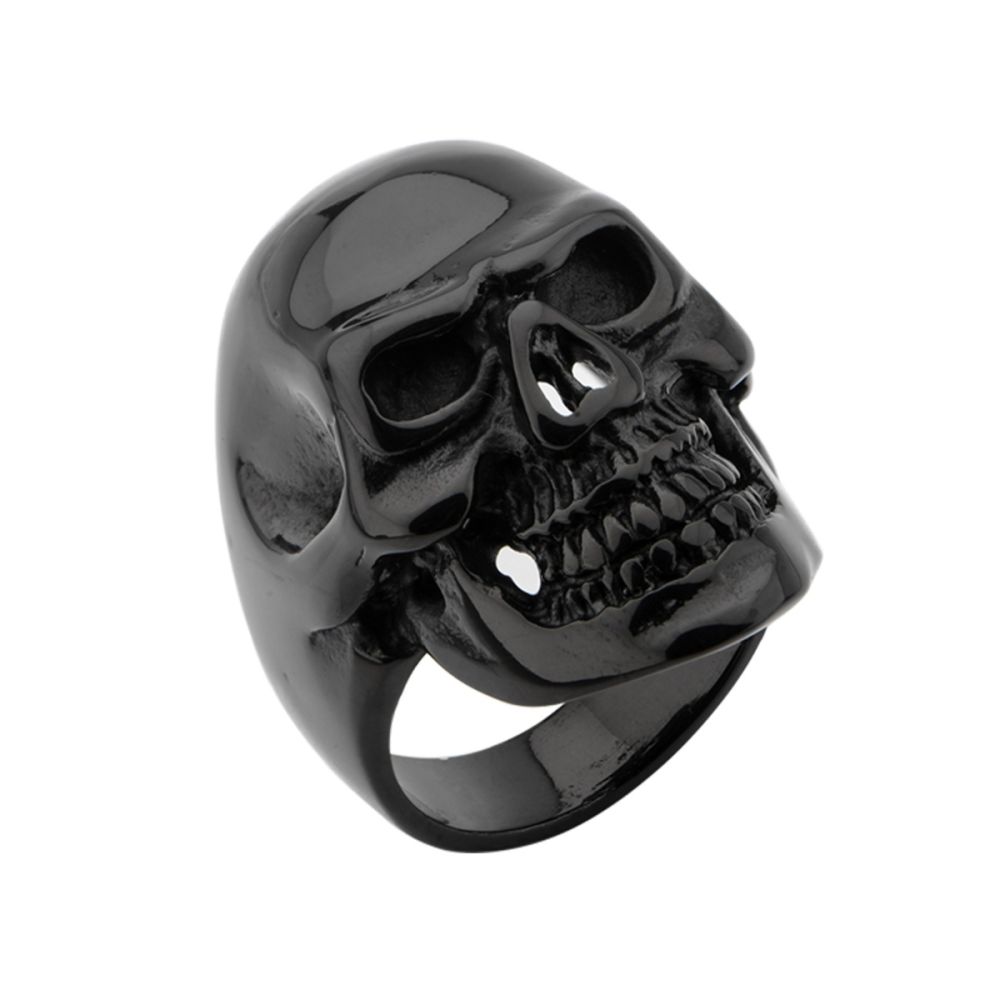 Black IP Skull All Teeth Out Ring Sale