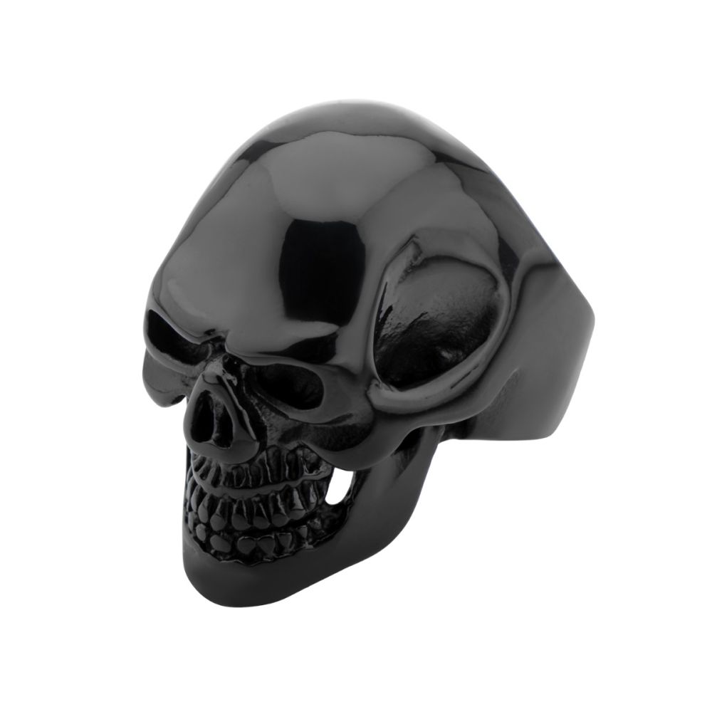 Black IP Skull All Teeth Out Ring Sale