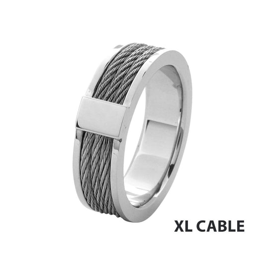 Steel Cable Inlayed Comfort Fit Ring Sale