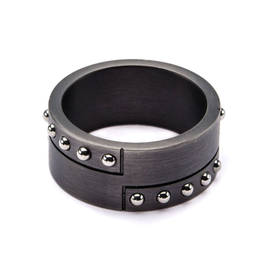 Stainless Steel Gun Metal Finish with Steel Beaded Ring Sale