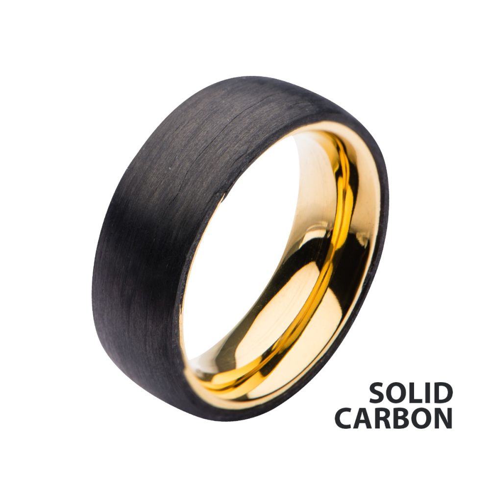 Solid Carbon & Gold IP Ring Sale