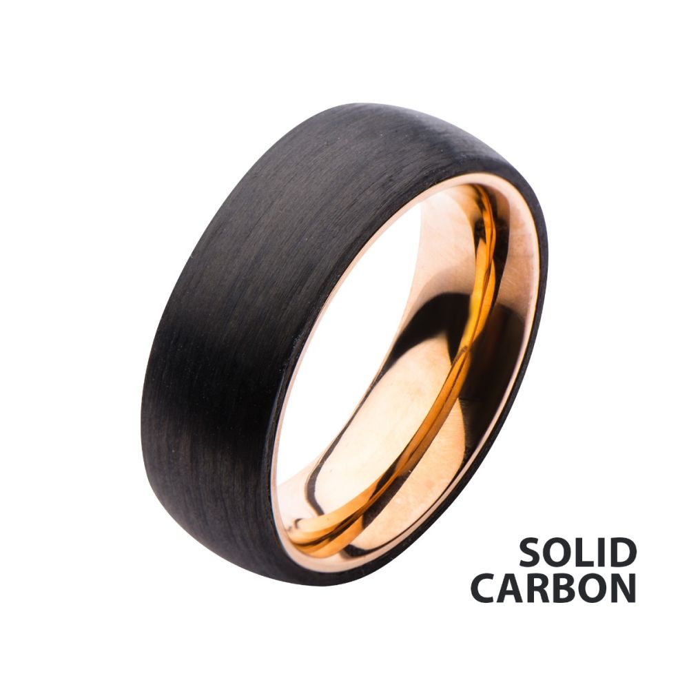 Solid Carbon & Rose Gold IP Ring Sale