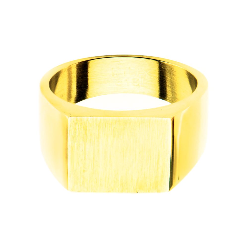 Gold IP & Engravable Polished Ring