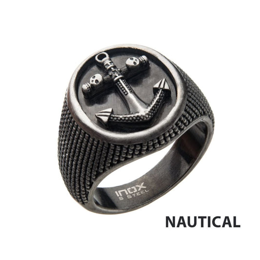 Antiqued Steel Anchor Ring Sale