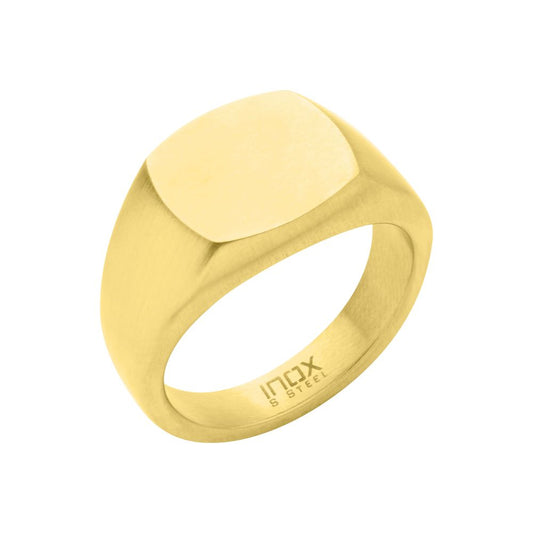 18Kt Gold IP Steel Signet Pinky Finger Ring Sale