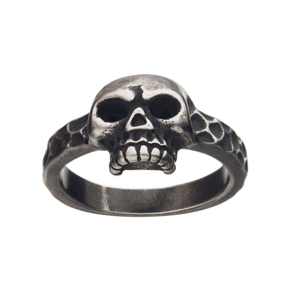 Antiqued Stainless Steel Skull Ring Sale