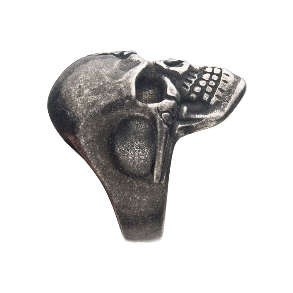 Oxidized Stainless Steel & Gold IP Skull Ring Sale