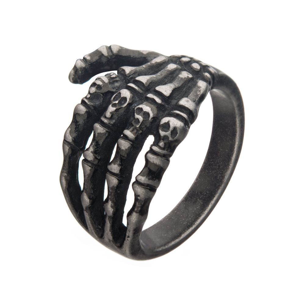 Antiqued Stainless Steel Skeleton Head Ring Sale