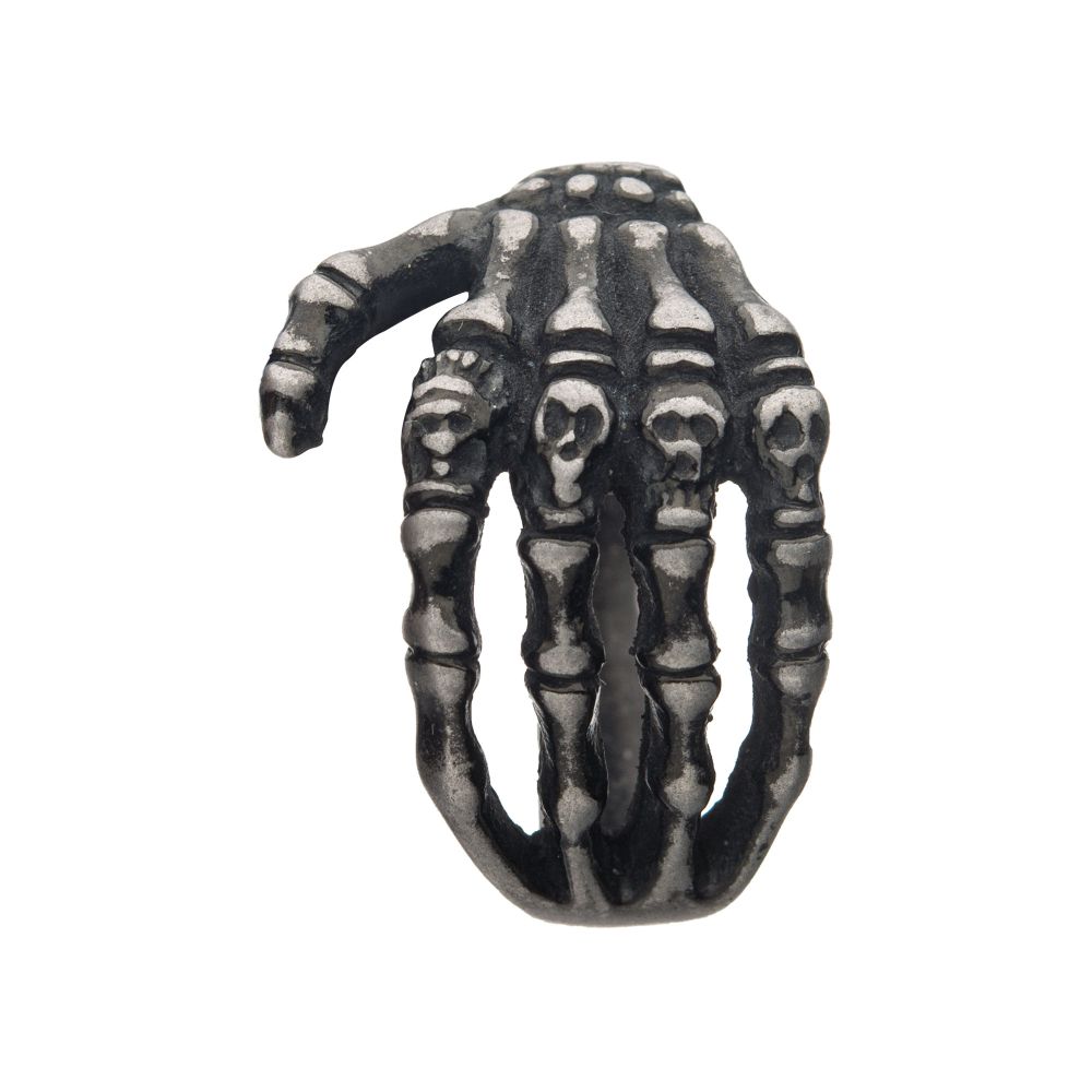 Antiqued Stainless Steel Skeleton Head Ring Sale