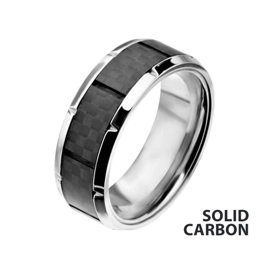 Ridged Edge with Center Solid Carbon Fiber Ring Sale