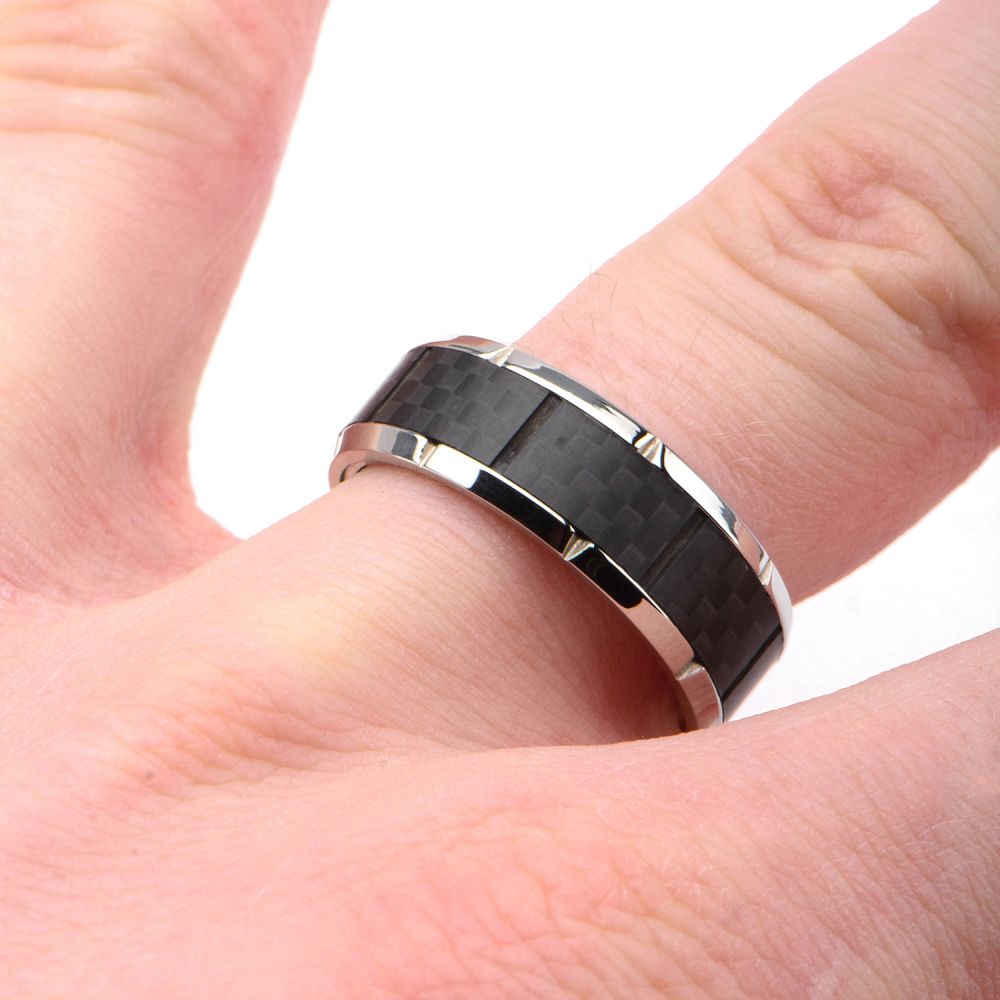 Ridged Edge with Center Solid Carbon Fiber Ring Sale