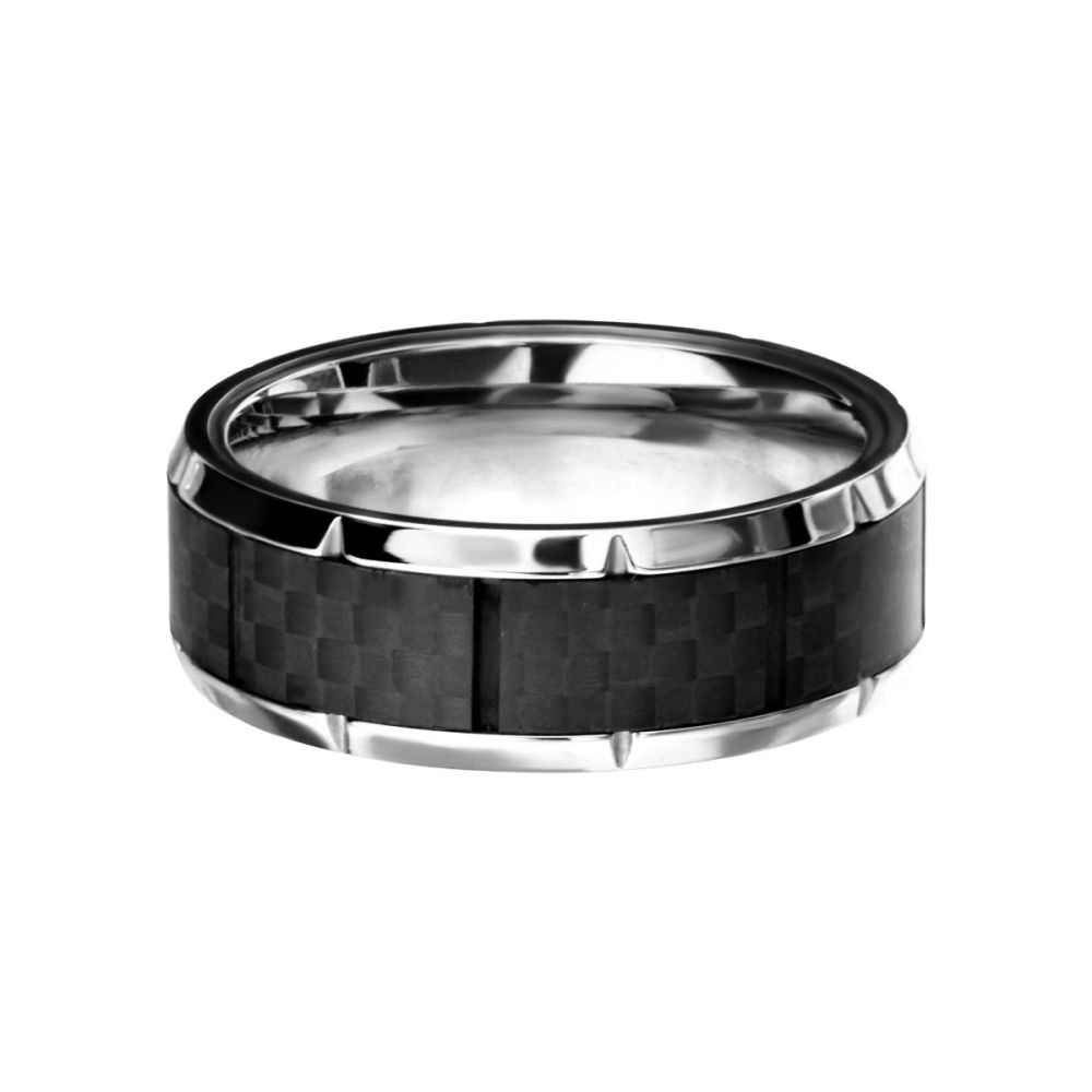 Ridged Edge with Center Solid Carbon Fiber Ring Sale