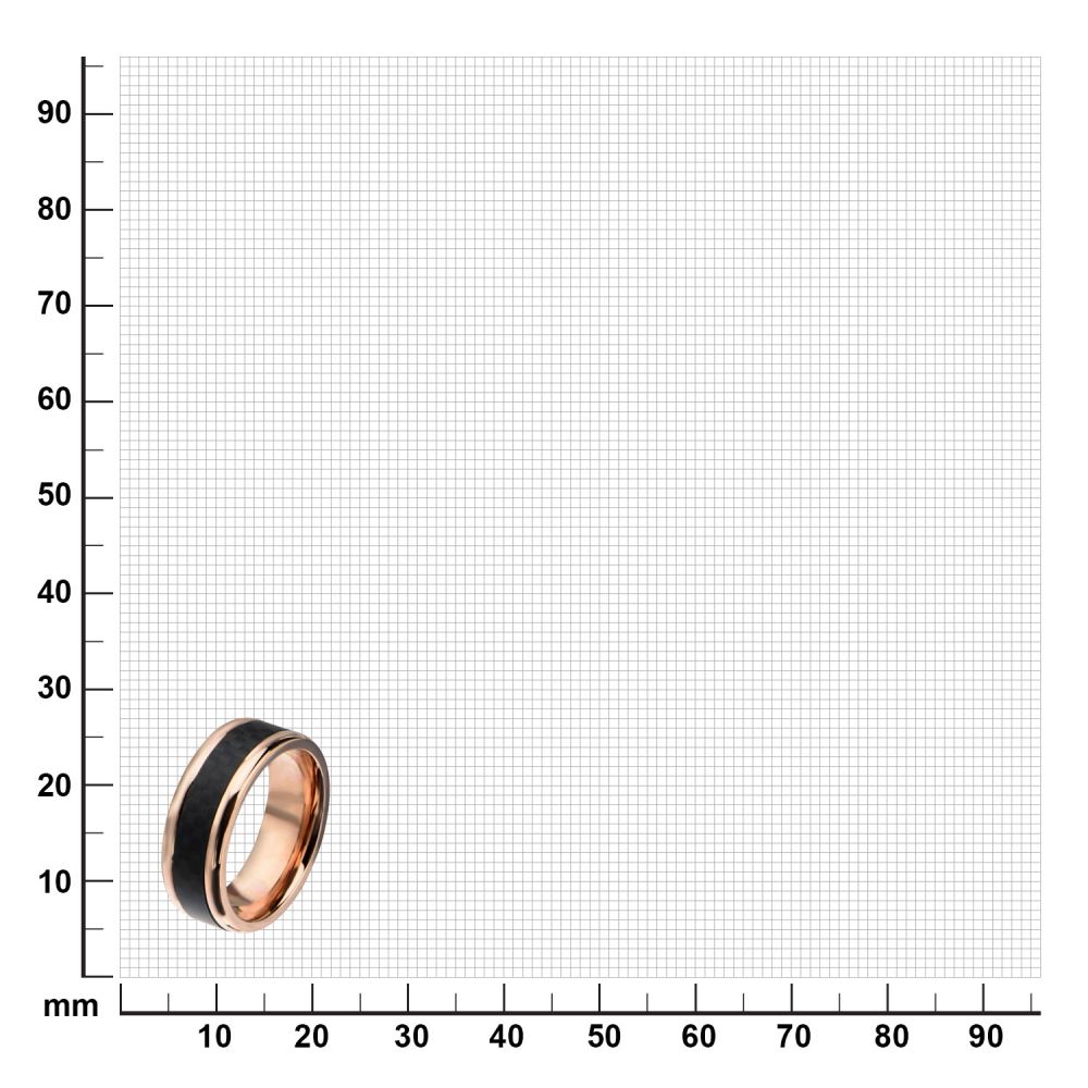 Rose Gold IP with Center Solid Carbon Fiber Ring Sale