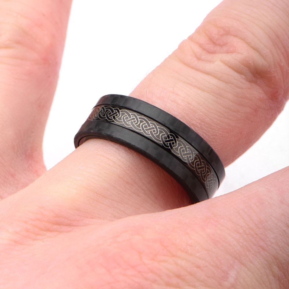 Center Celtic Design with Solid Carbon Fiber Ring Sale