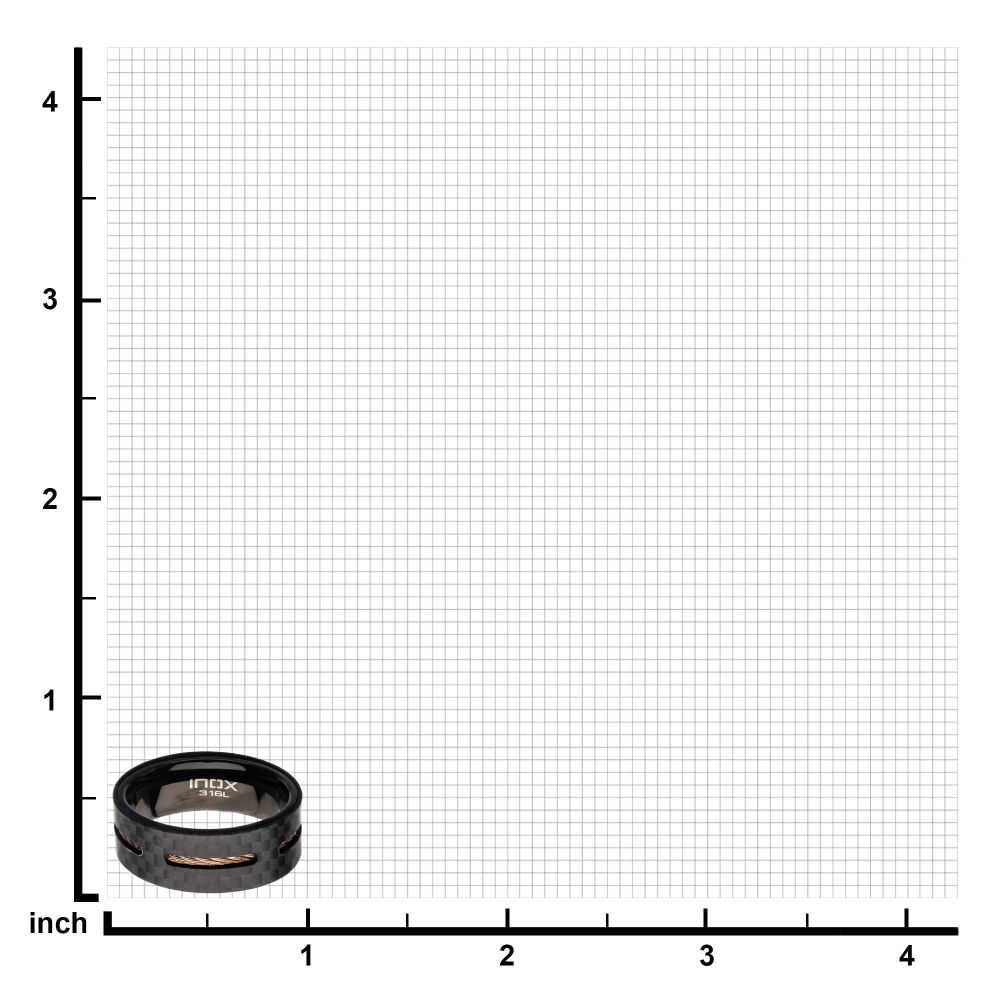 Solid Carbon Cable Inlay Ring Sale