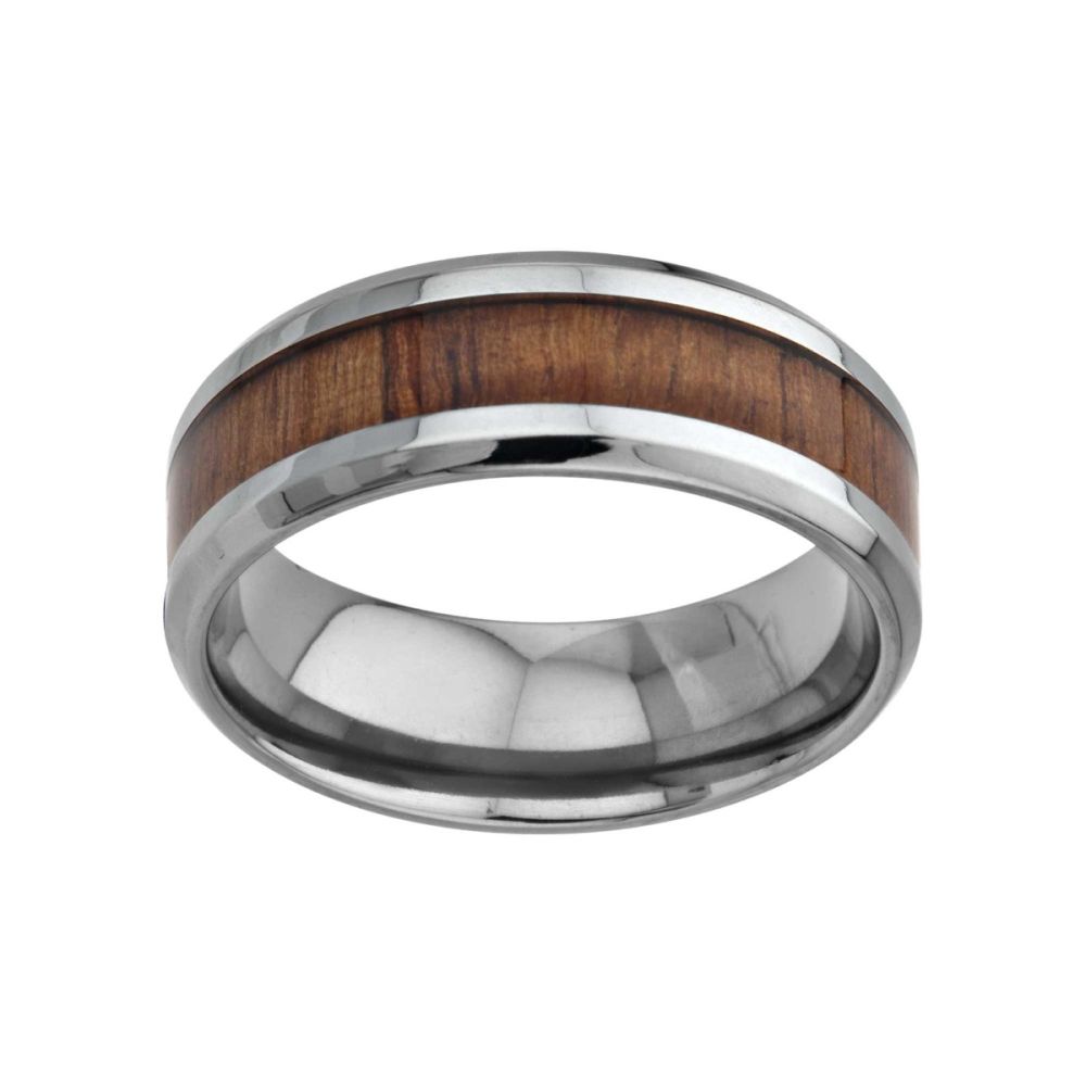 Wood Inlayed Titanium Ring Sale