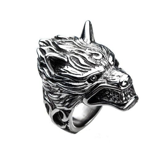 Stainless Steel 3D Wolf Ring Sale