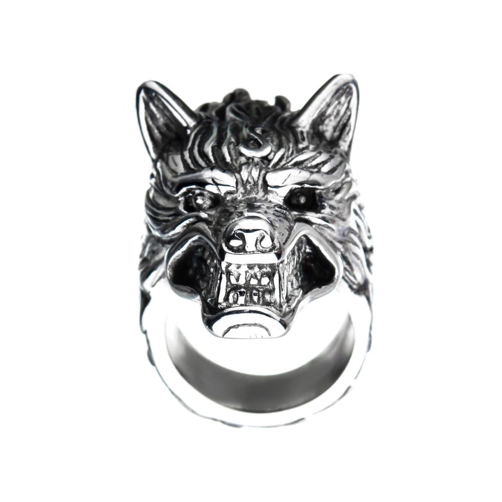 Stainless Steel 3D Wolf Ring Sale