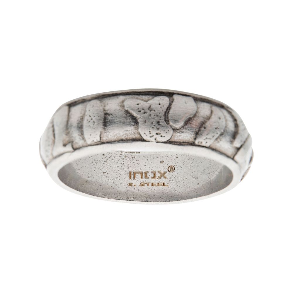 7mm Matte Steel 3D Canyon Pattern Ring Sale