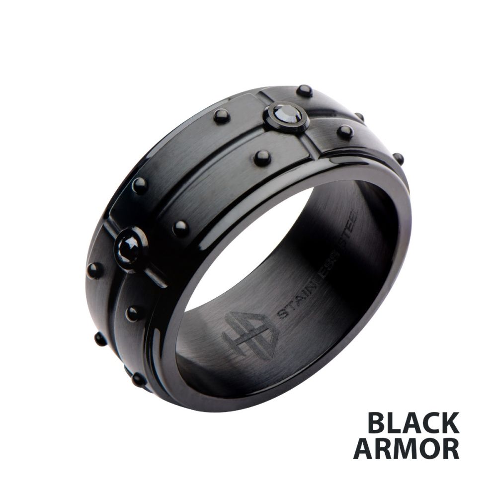 2.5mm Black Genuine Diamond Black IP Ring Sale